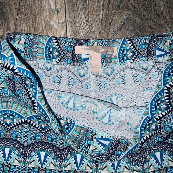 Forever 21 Cute Short Shorts ~ Sz L~ Blues & Black ~ Mid Rise ~ 2.5" Inseam - Picture 2 of 3